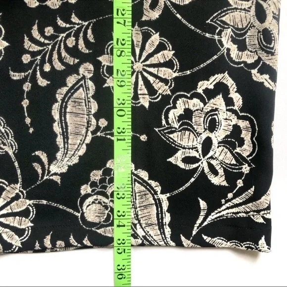 NY Artisan sleeveless dress floral paisley black white size 8 - Picture 7 of 10